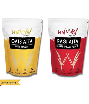 Amwel Oats Atta 450g + Ragi Atta 450g 900 gm Pack of 2