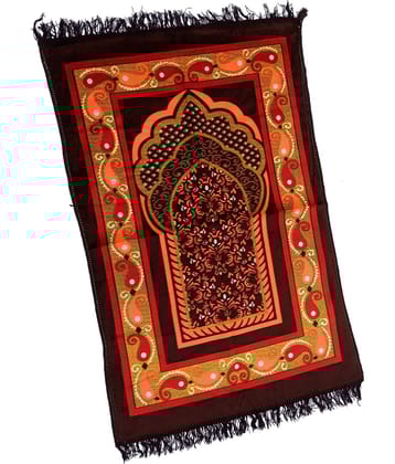 ADIRNY Brown Single Velvet Prayer Mat ( 115 X 75 cm )