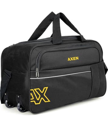 AXEN BAGS 75 Ltrs BLACK Polyester Duffle Trolley