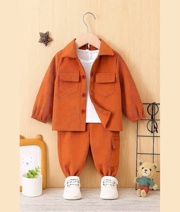 Ocvito Pack of 1 Boys Woollen Shirt & Pants Set ( Purple )
