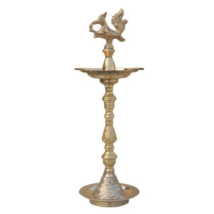 Brass Table Decor Mahabharat Oil Lamp, Deepak  - Epic Design Brass Deepak for D�cor, Height : 17 Inch (FMAS686 A)
