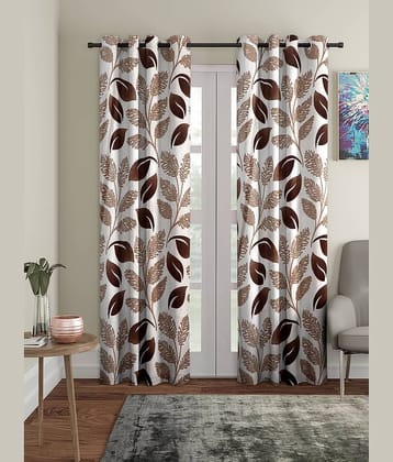 Cortina - Nature Printed Room Darkening Eyelet Curtain-5 Ft-pack of 2