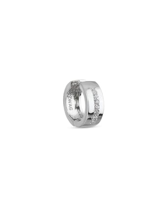 Hoop Iced Earrings (All Silver)-Single / Silver