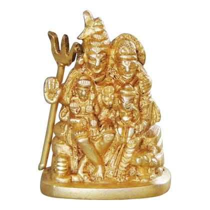 Brass Shiv Parivar Idol - Traditional Home Temple Showpiece, Height : 2.5 Inch (BSMAS1045 B)