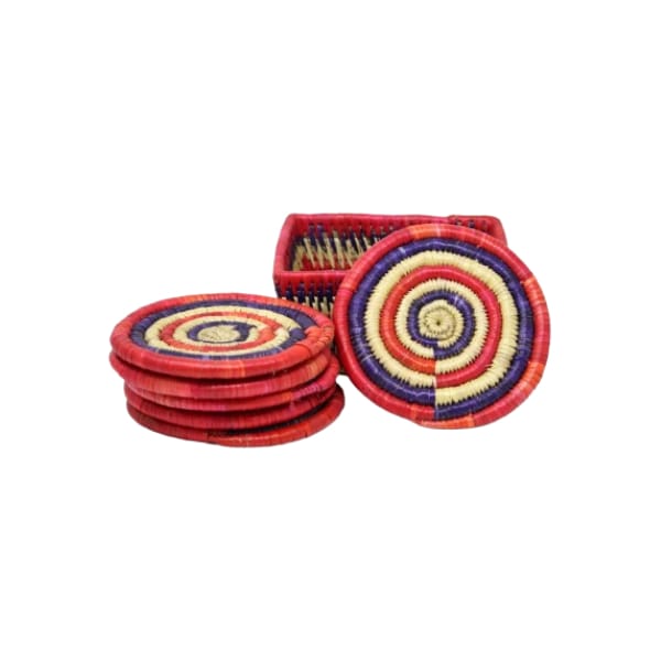 Naisoch Samiti Handmade Moonj Coaster for Home and Kitchen 06 Pcs