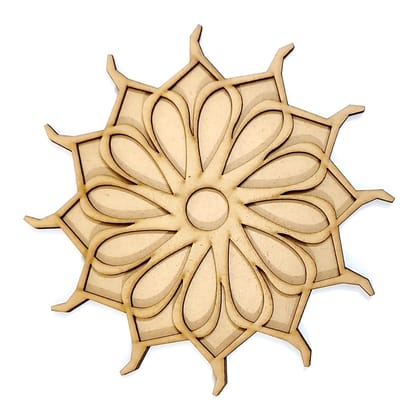 Brand Zero Double Layer MDF Rangoli Base - Design 1006 - Select Your Preference Of Size & Thickness