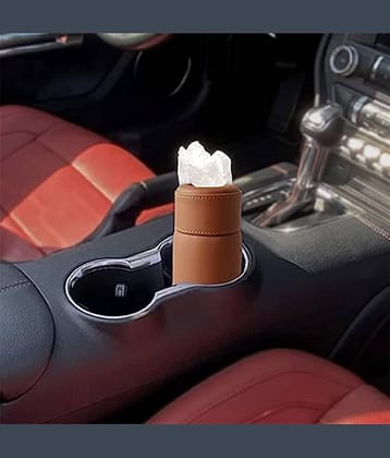 Tantra Car Tissue Dispenser Leather Brown