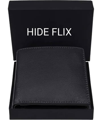 HIDEFLIX Black Leather Men's Regular Wallet ( Pack of 1 )