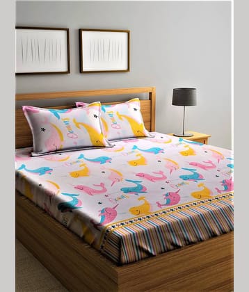 Home Sizzler Glace Cotton Double Bedsheet ( Pink )