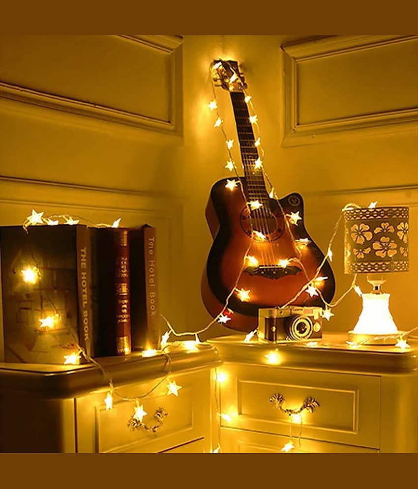 MIRADH 5M 20 Star Diwali Christmas String Lights Yellow