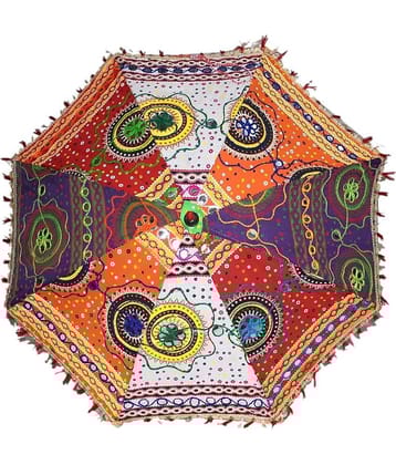 Rajasthani Embroidered Fabric Umbrella for Navratri Decoration - Pack of 1