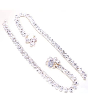 Jewar Mandi - Silver Anklets ( Pack of 1 )
