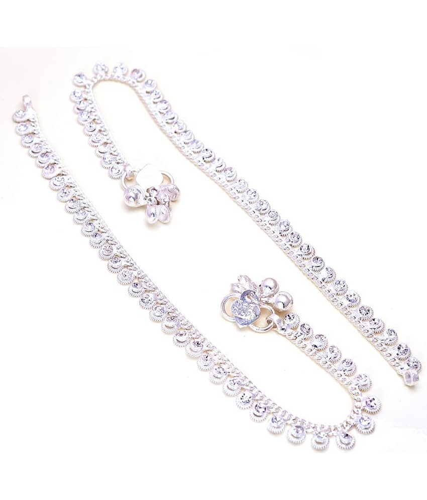 Jewar Mandi - Silver Anklets ( Pack of 1 )