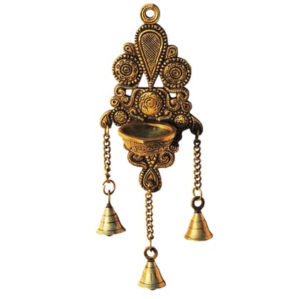 Brass Showpiece Bell With Deepak God Idol Statue (BSMAS1421 C)