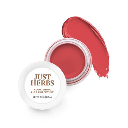 Just Herbs Ayurvedic, Natural Lip & Cheek Tint, Blush For Women - SLS, Chemical & Paraben Free - 02 Peachy coral (Creamy Matte) Just Herbs Ayurvedic, Natural Lip & Cheek Tint, Blush For Women - SLS, Chemical & Paraben Free - 02 Peachy coral (Creamy Matte