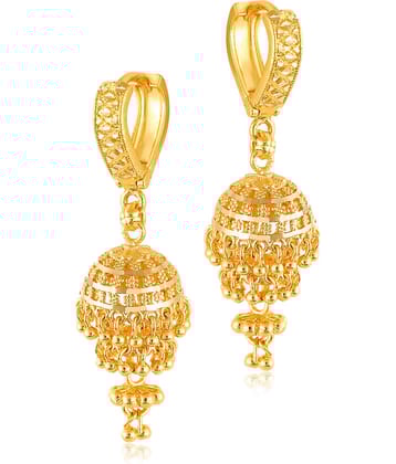 VIVASTRI Golden Jhumki Earrings ( Pack of 1 )
