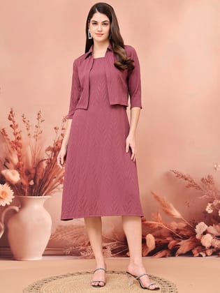Purple Color Self Design  Ethnic Dress-S