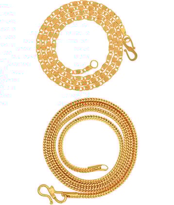 AanyaCentric Combo of 2 Gold Plated 28inches Long Fashion Chain
