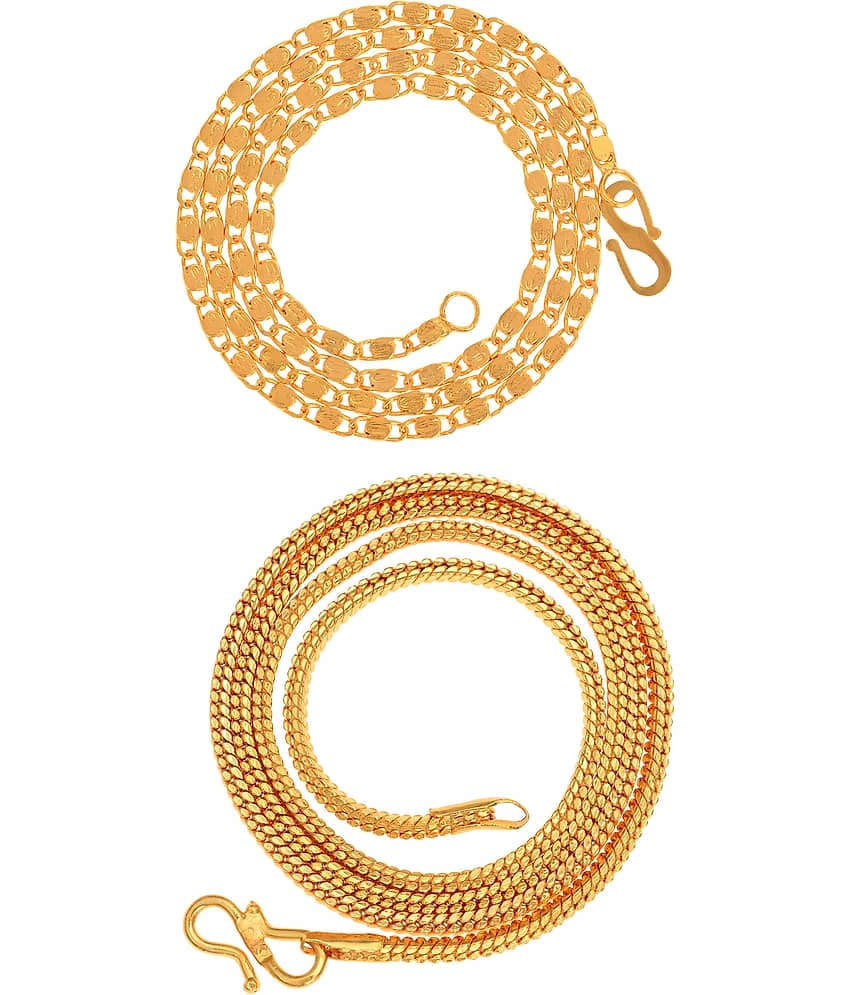 AanyaCentric Combo of 2 Gold Plated 28inches Long Fashion Chain