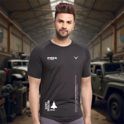 Invincible Men's Training T-Shirt Inspired by Armed Forces-Black / S