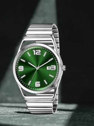 Green Dial Date Function Analog Watch for Men LR155