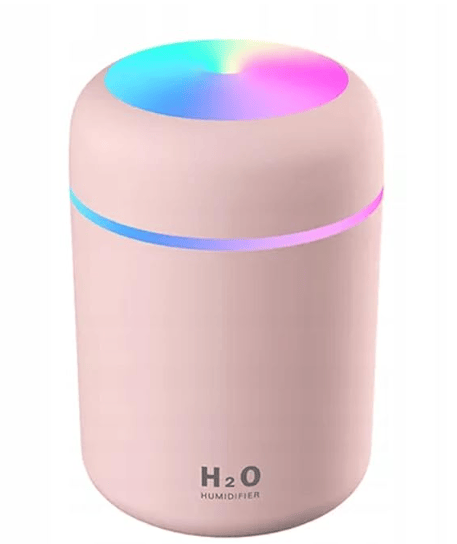 Humidifiers with Colorful Light for Room, Bedroom, Office, Car (Pink) 300ML