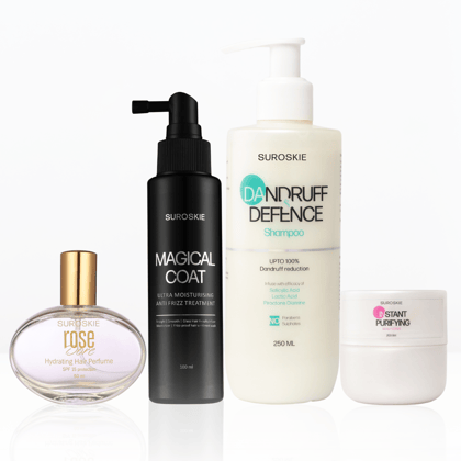 Dandruff Defence Shampoo + Magical Coat + Scalp Srub + Rose Dore