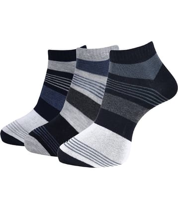 Dollar Cotton Blend Men's Self Design Blue Ankle Length Socks ( Pack of 3 )