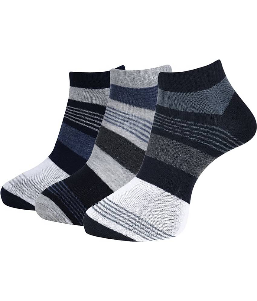 Dollar Cotton Blend Men's Self Design Blue Ankle Length Socks ( Pack of 3 )
