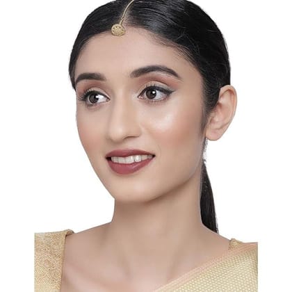 Gold-Plated AD Studded Handcrafted Maang Tika