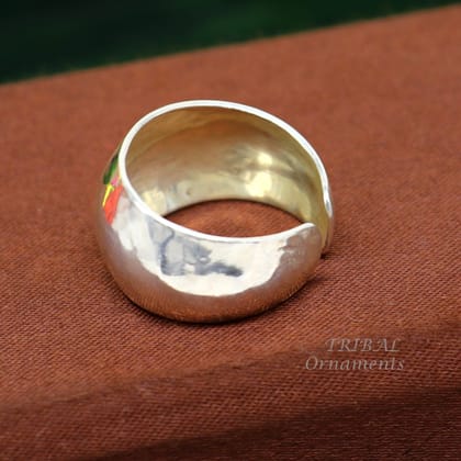 925 solid sterling silver plain half round plain adjustable ring band, fabulous wedding anniversary for him her, stylish jewelry sr343