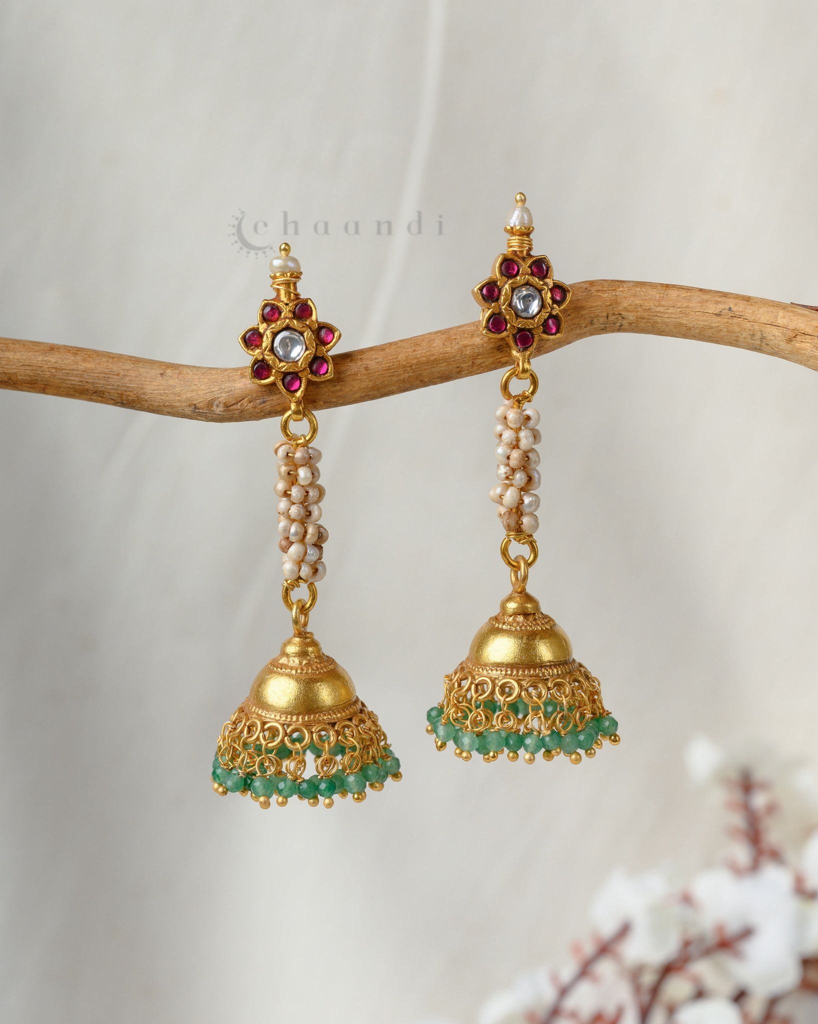 Gold Polish Silver Earrings CHE2047