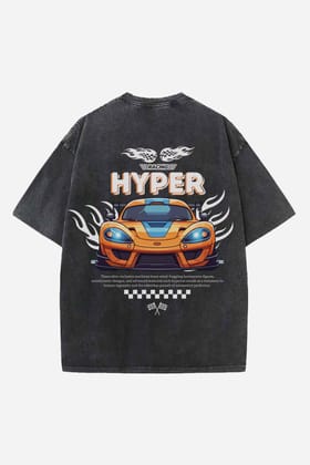 Hyper Designed Oversized T-shirt-XS / Vintage Black