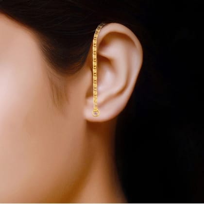Single Layer Biscuite Designe Gold Plated Kan Chain for Women Brass Ear Thread