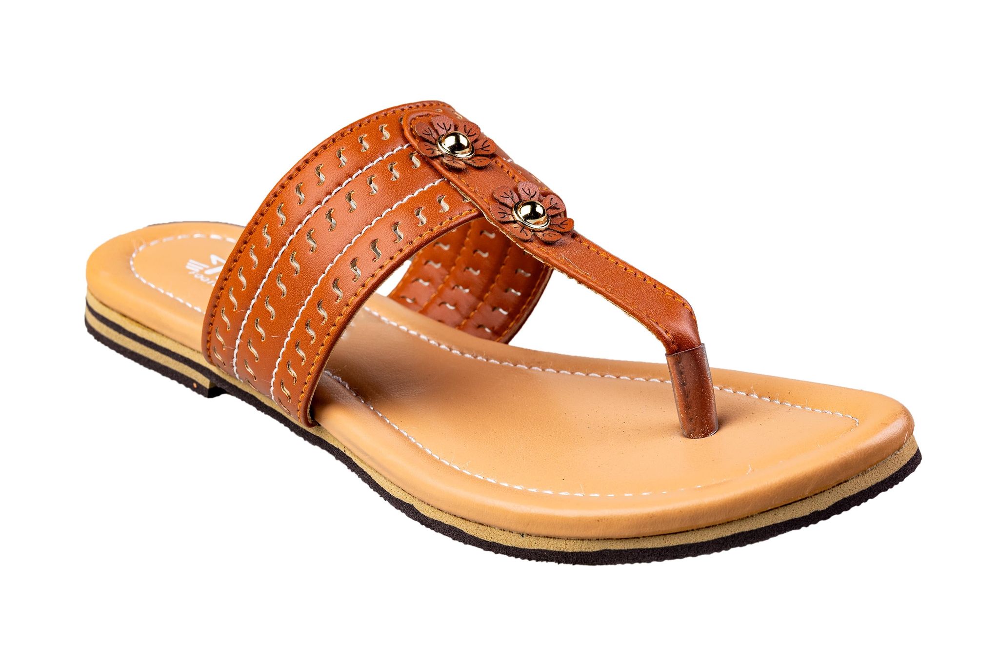 Titas Ladies Tan Chappal (Cs C 230841)-Tan / 4