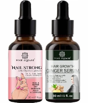 Nail Strong Serum & Hair Growth Ginger Serum for Men/Women (Each,30ml) Combo of 2