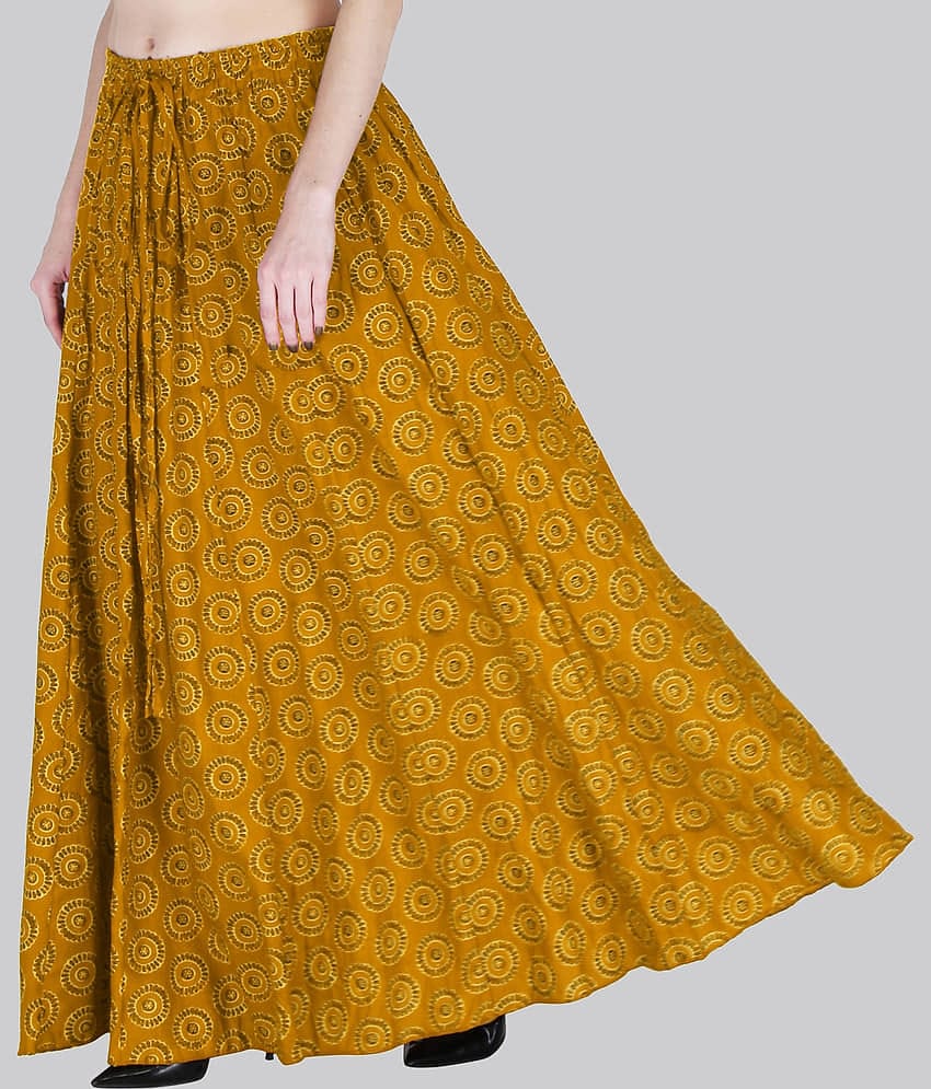 Sttoffa Yellow Cotton Women's Flared Skirt ( Pack of 1 )
