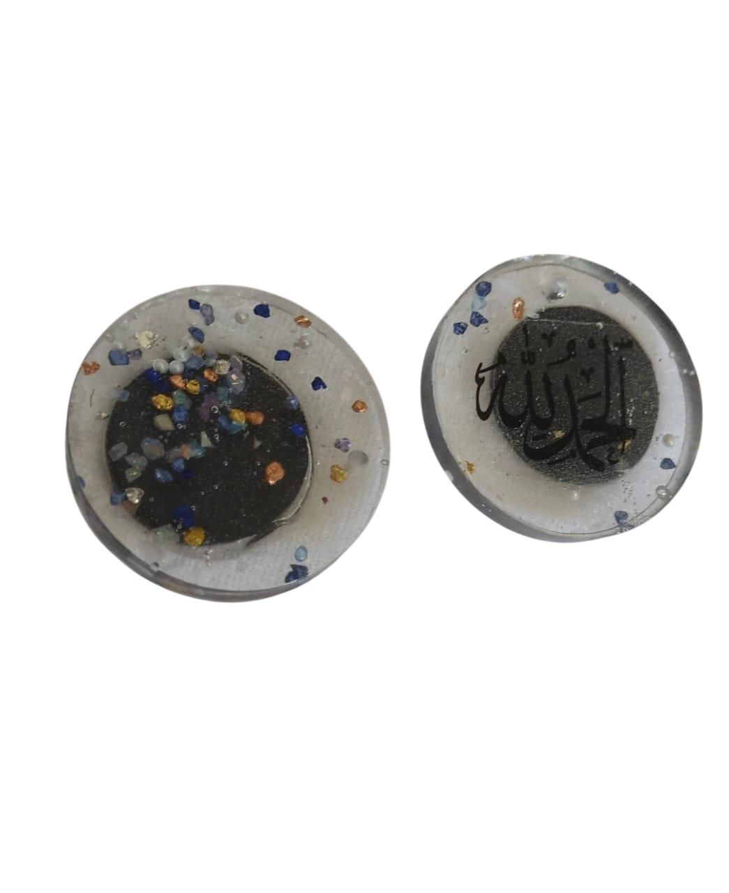 Decorative Resin Fridge Magnets with Calligraphy Design