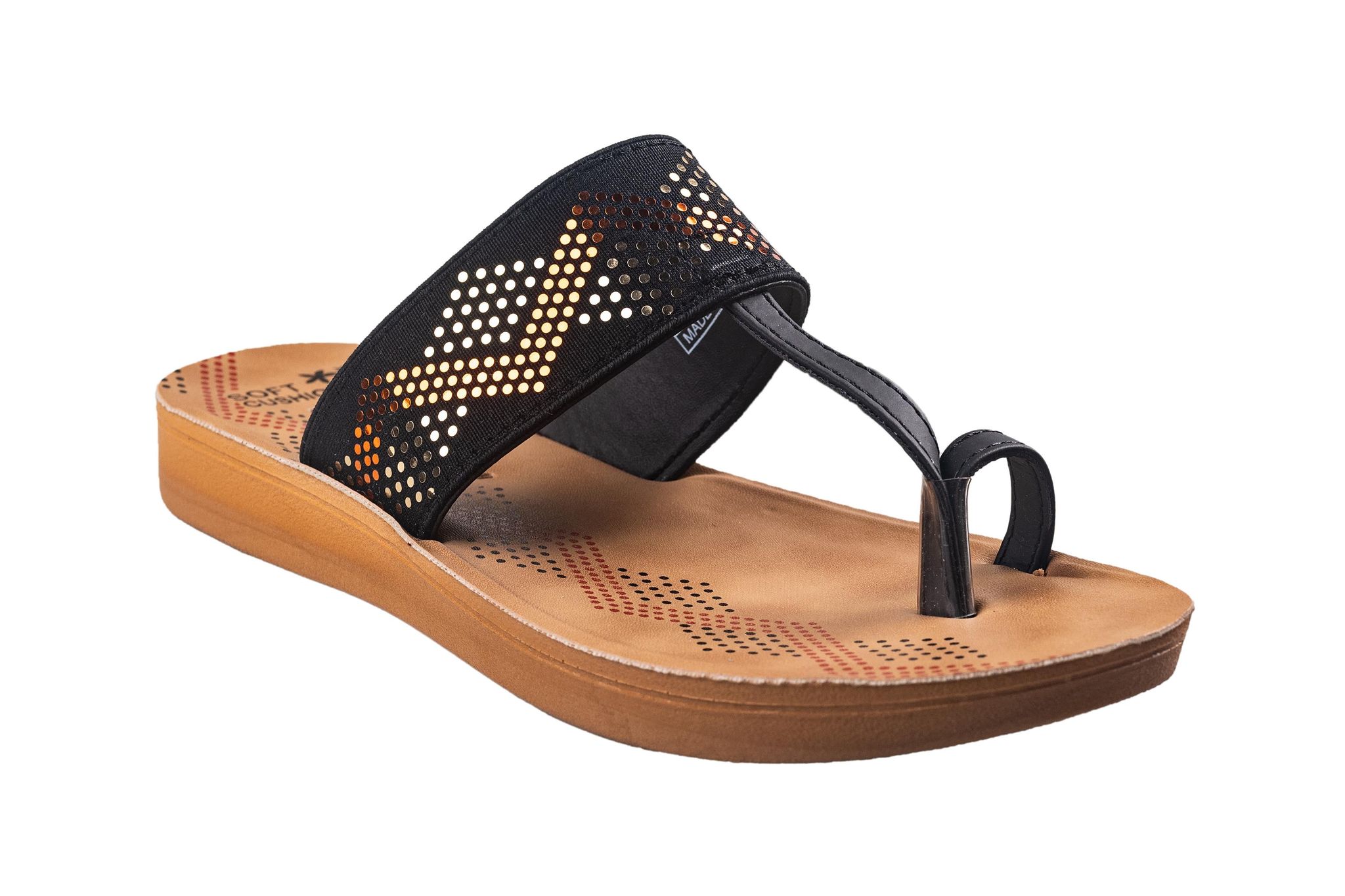 Flite Ladies Black Chappal PU-Black / 6