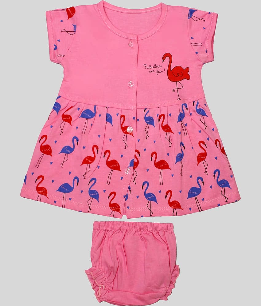 TRITI Cotton Fit And Flare Dress For Girls ( Pack of 1 , Yellow )