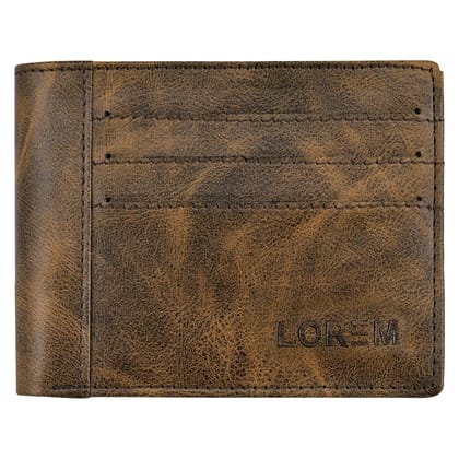 Out Side Card Slot Bi-Fold Premium Faux Leather 6 ATM Card Slots Wallet for Men-B