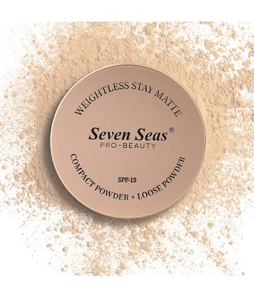 Seven Seas Weightless Stay Matte 2 in 1 Loose Powder & Compact Powder SPF -15 (Banana)