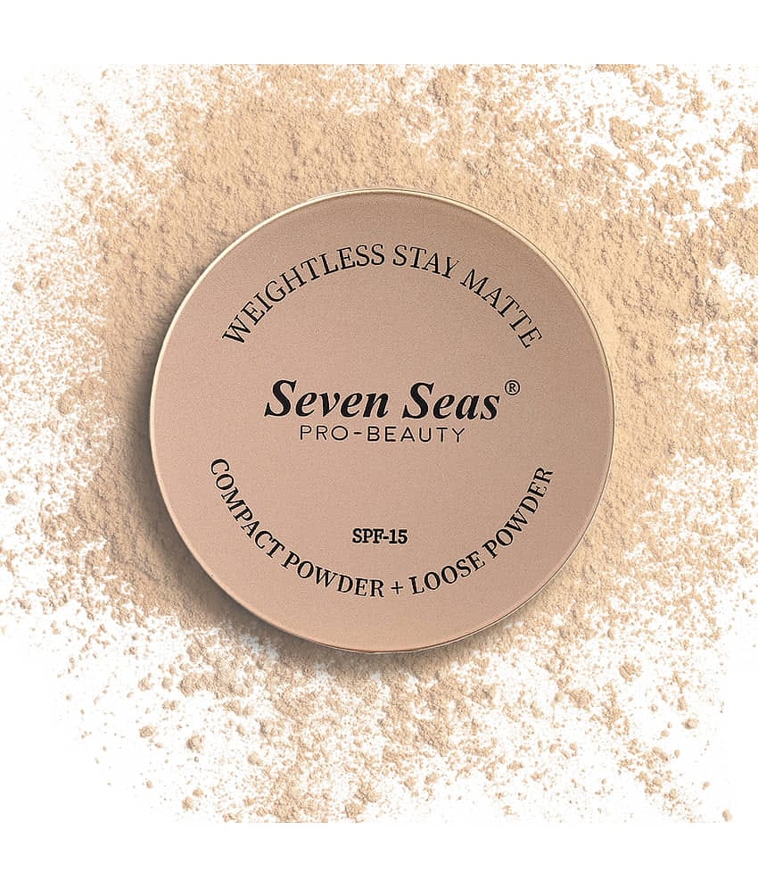 Seven Seas Weightless Stay Matte 2 in 1 Loose Powder & Compact Powder SPF -15 (Banana)