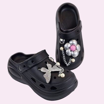 Midnight Butterfly Blossom clogs-38