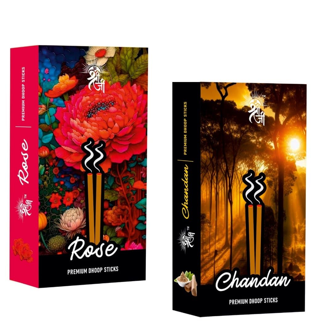 Shri Shriji Flam Aromatic Peace Rose Incense Sticks Combo | Long-Lasting Fragrance | Natural Herbal Blend | Ideal for Pooja, Meditation & Relaxation | Pack of Multiple Varieties