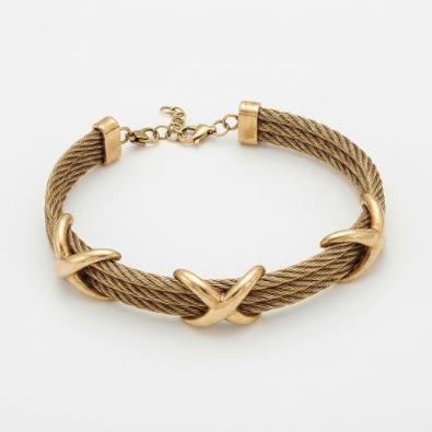 Twisted Cable X Bracelet | Gold-Tone Anti-Tarnish Imitation Jewellery