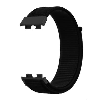 Valente Nylon Loop Strap Compatible with Huawei Band 8/9/10 – Soft, Adjustable & Breathable Replacement Band-Black