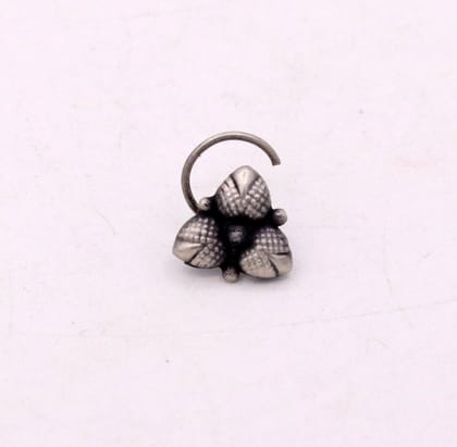 Tree leaf flower deign 925 sterling silver nose pin u band handmade silver tribal jewelry np23