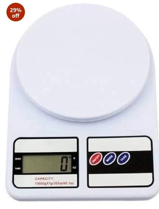 0Kg Kitchen Weight Machine 6 Months Warranty, Digital Scale with LCD Display, Scale for Home Baking, Cooking & Balance Diet. Weighing Machine with capacity 10Kg, SF400/A121,Color May Vary