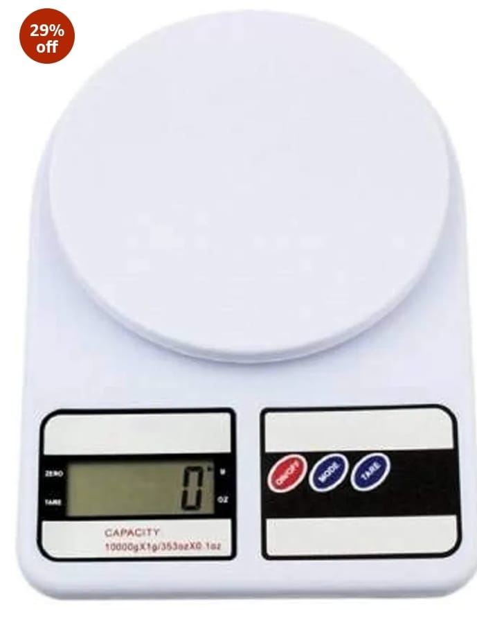 0Kg Kitchen Weight Machine 6 Months Warranty, Digital Scale with LCD Display, Scale for Home Baking, Cooking & Balance Diet. Weighing Machine with capacity 10Kg, SF400/A121,Color May Vary